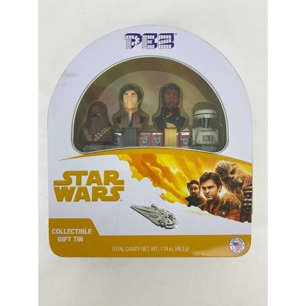 Retired 2018 Star Wars Han Solo Pez Gift Tin Lando Calrissian Droid Chewbacca